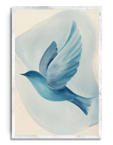 Blue bird in flight